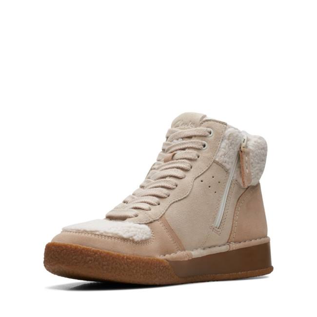 Women's Clarks Craft Cup Mid Ankle Boots Beige | CLK978QAM