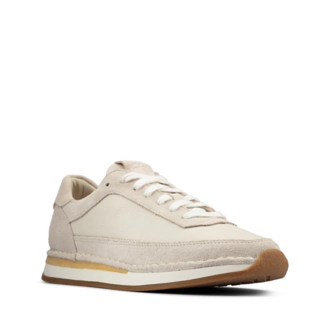 Women's Clarks Craft Run Lace Sneakers White | CLK634RFV