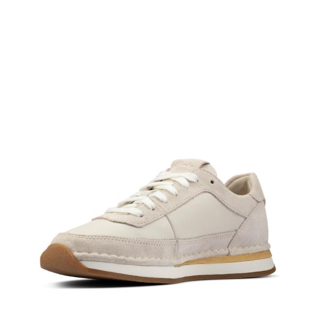 Women's Clarks Craft Run Lace Sneakers White | CLK634RFV