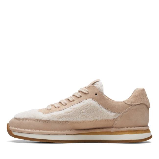 Women's Clarks Craft Run Lace Sneakers White / Beige | CLK849GRP