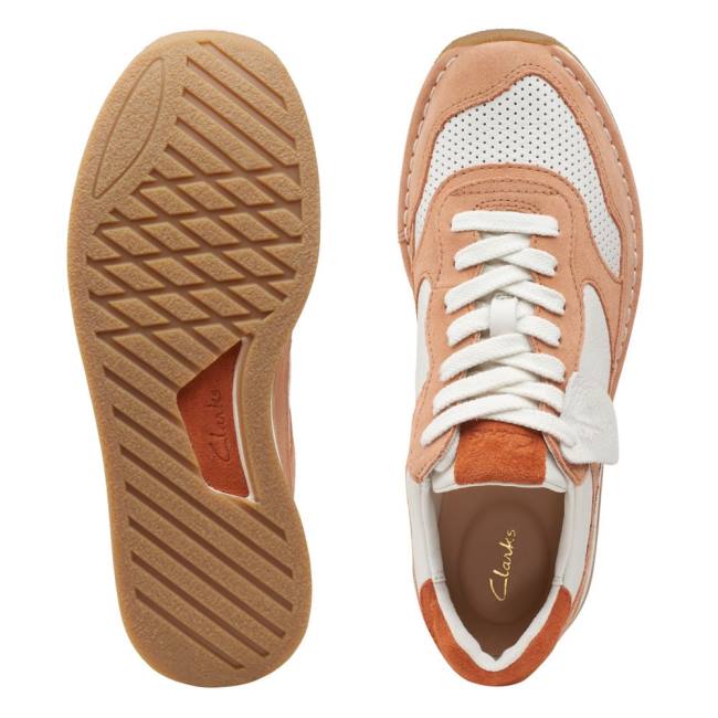 Women's Clarks Craft Run Tor Sneakers Light Orange | CLK759KXO