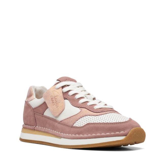 Women's Clarks Craft Run Tor Sneakers Light Pink | CLK904VWJ