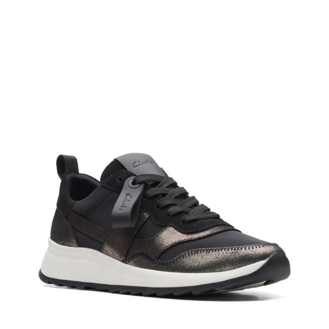 Women's Clarks Dash Lite Jazz Sneakers Black | CLK872QKW