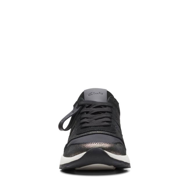 Women's Clarks Dash Lite Jazz Sneakers Black | CLK872QKW