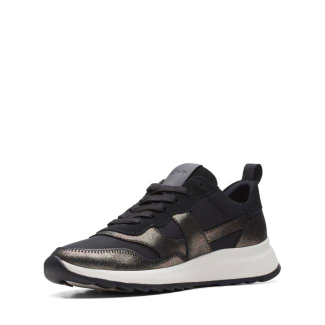 Women's Clarks Dash Lite Jazz Sneakers Black | CLK872QKW