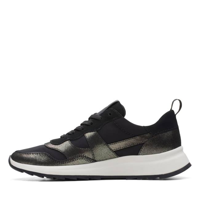 Women's Clarks Dash Lite Jazz Sneakers Black | CLK872QKW