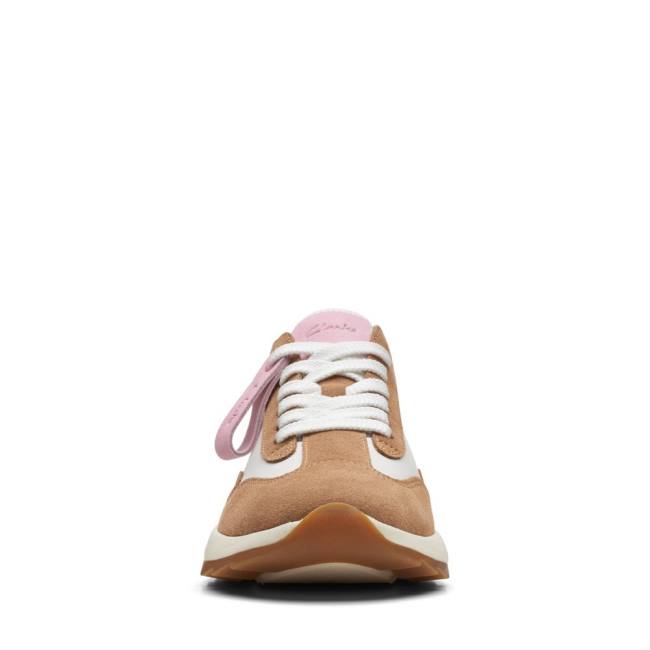 Women's Clarks Dash Lite Lo Sneakers White / Brown | CLK847YRM