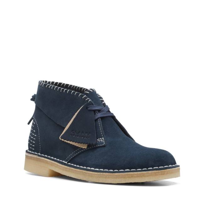 Women's Clarks Desert Boot Classic Desert Boots Navy | CLK079LNA