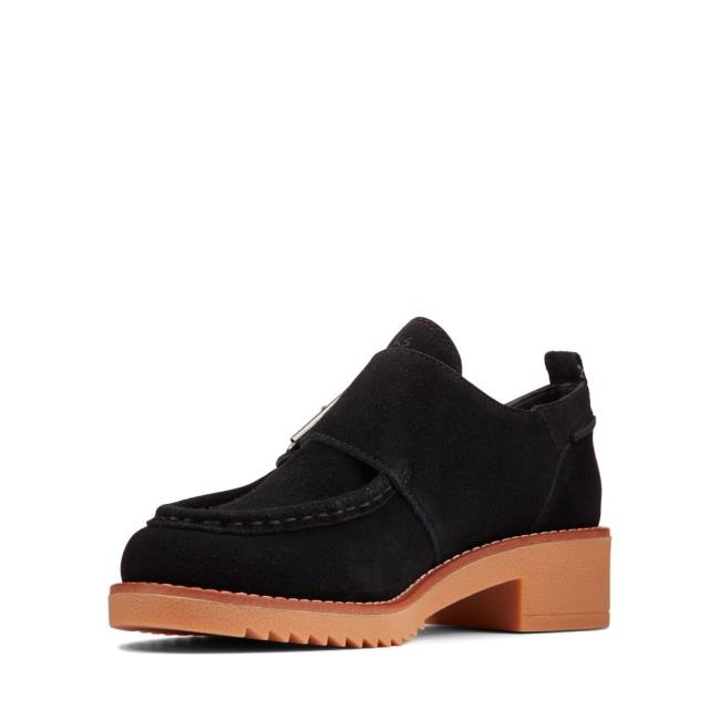 Women's Clarks Eden Mid Monk Black Shoes Black | CLK312RXV