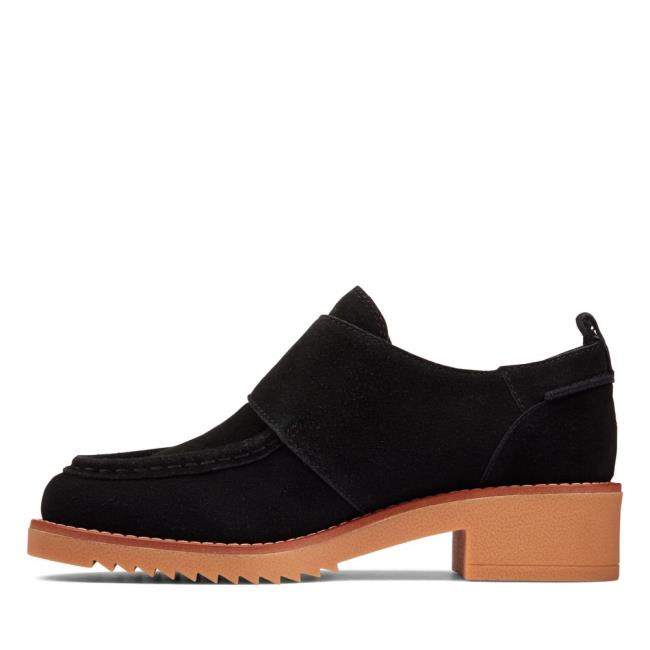 Women's Clarks Eden Mid Monk Black Shoes Black | CLK312RXV