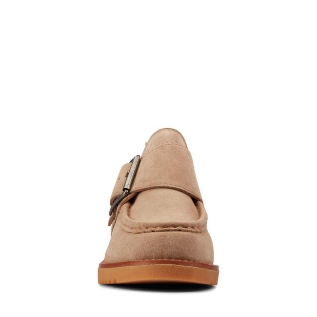 Women's Clarks Eden Mid Monk Flat Shoes Brown | CLK406WVQ