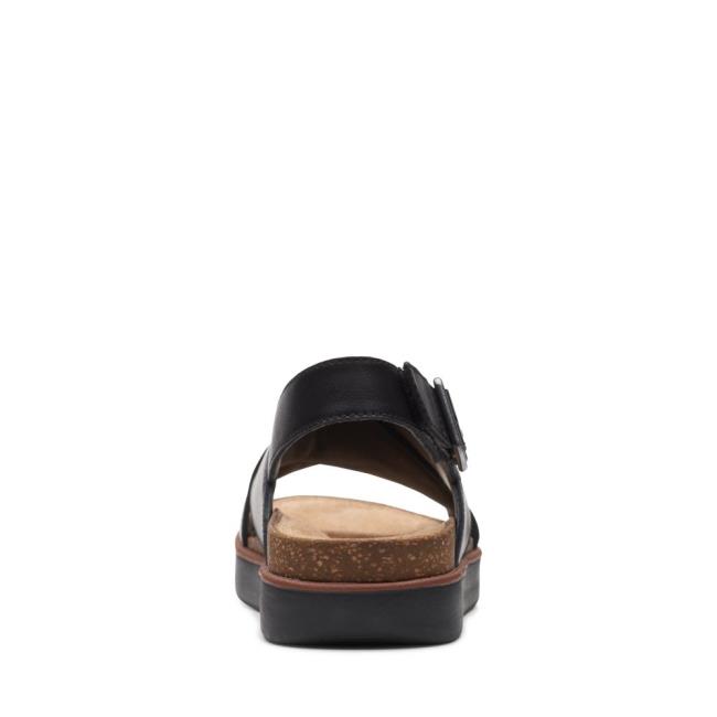 Women's Clarks Elayne Cross Sandals Black | CLK621NFK