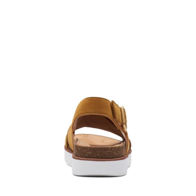 Women's Clarks Elayne Cross Sandals Brown | CLK709SGX