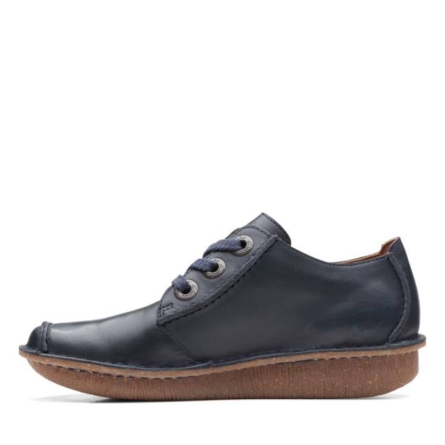 Women's Clarks Funny Dream Flat Shoes Navy | CLK497JPL