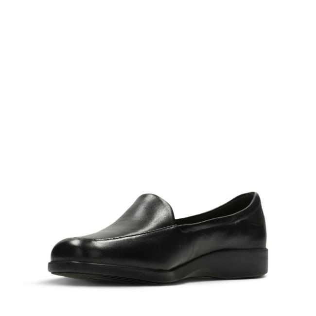 Women's Clarks Georgia Black Shoes Black | CLK715LKC