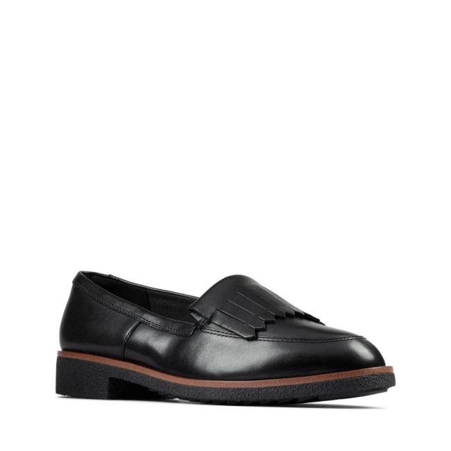 Women's Clarks Griffin Kilt Black Shoes Black | CLK976EWI