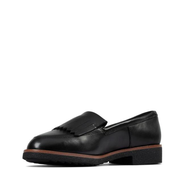 Women's Clarks Griffin Kilt Black Shoes Black | CLK976EWI