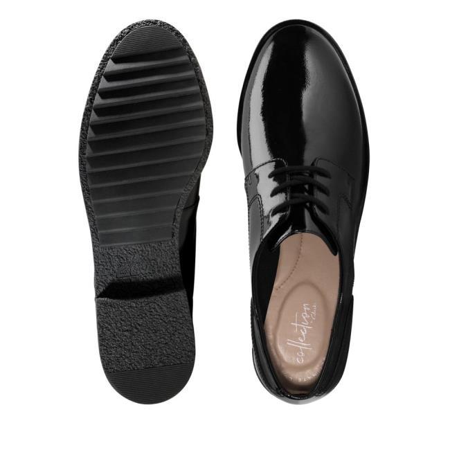 Women's Clarks Griffin Lane Black Shoes Black | CLK471VHE