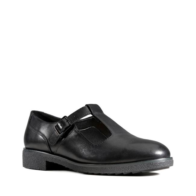 Women's Clarks Griffin Town Black Shoes Black | CLK651KIZ