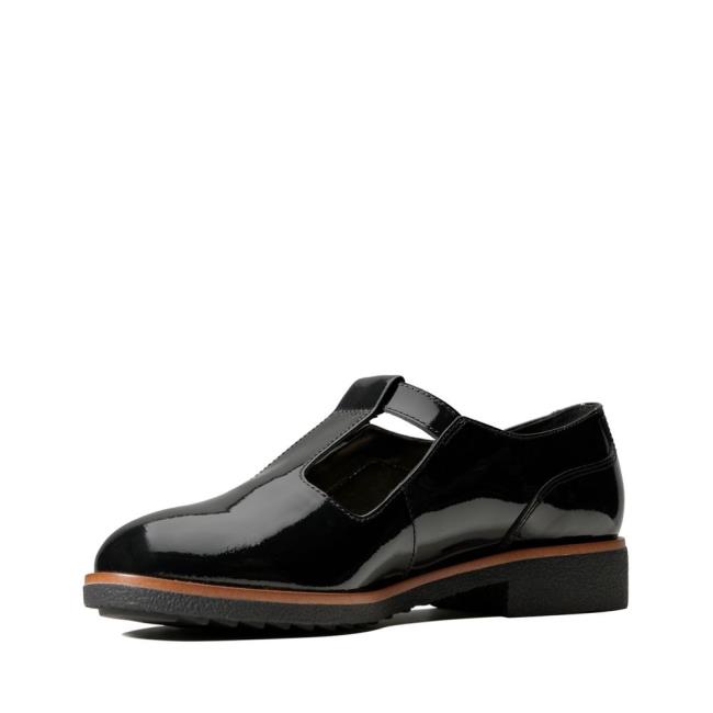 Women's Clarks Griffin Town Black Shoes Black | CLK740PJV