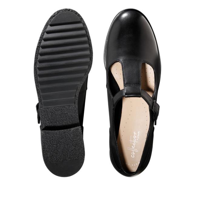 Women's Clarks Griffin Town Flat Shoes Black | CLK513AGD