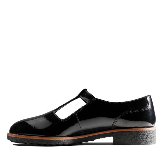 Women's Clarks Griffin Town Flat Shoes Black | CLK846EBY