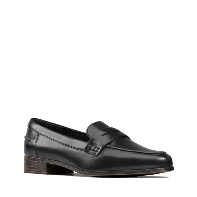 Women's Clarks Hamble Loafer Black Shoes Black | CLK907PON