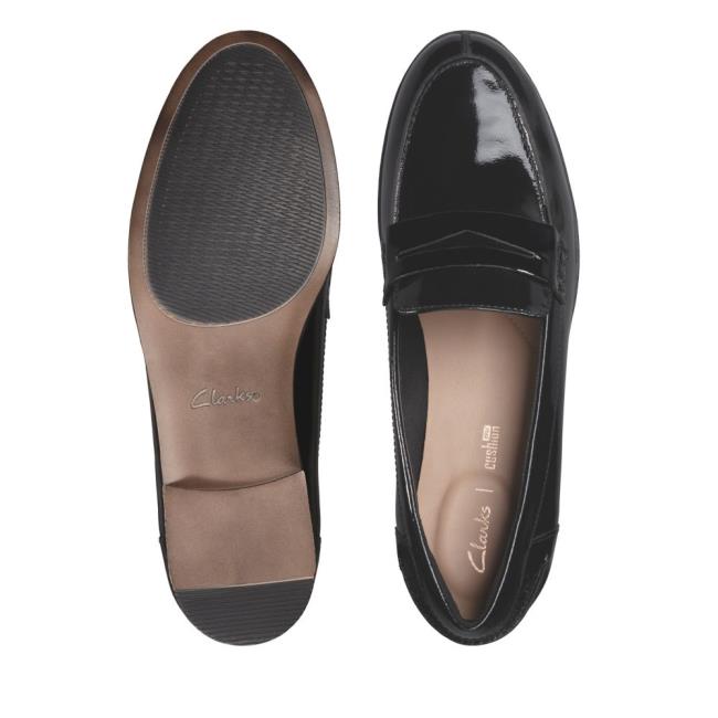 Women's Clarks Hamble Loafer Flat Shoes Black | CLK678KWD