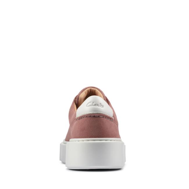 Women's Clarks Hero Lite Lace Flat Shoes Rose | CLK419FSA