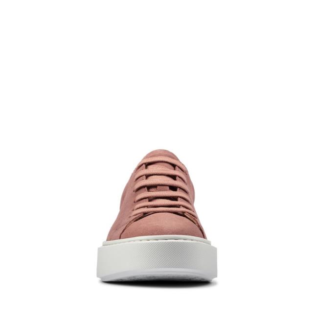 Women's Clarks Hero Lite Lace Sneakers Rose | CLK058XJT