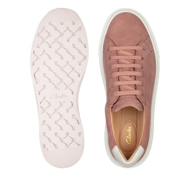 Women's Clarks Hero Lite Lace Sneakers Rose | CLK058XJT