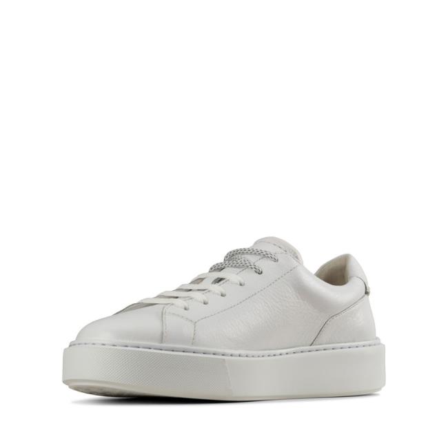 Women's Clarks Hero Lite Lace Sneakers White | CLK340KTD