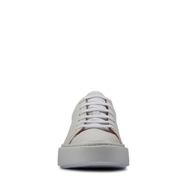 Women's Clarks Hero Lite Lace Sneakers White | CLK635PVH