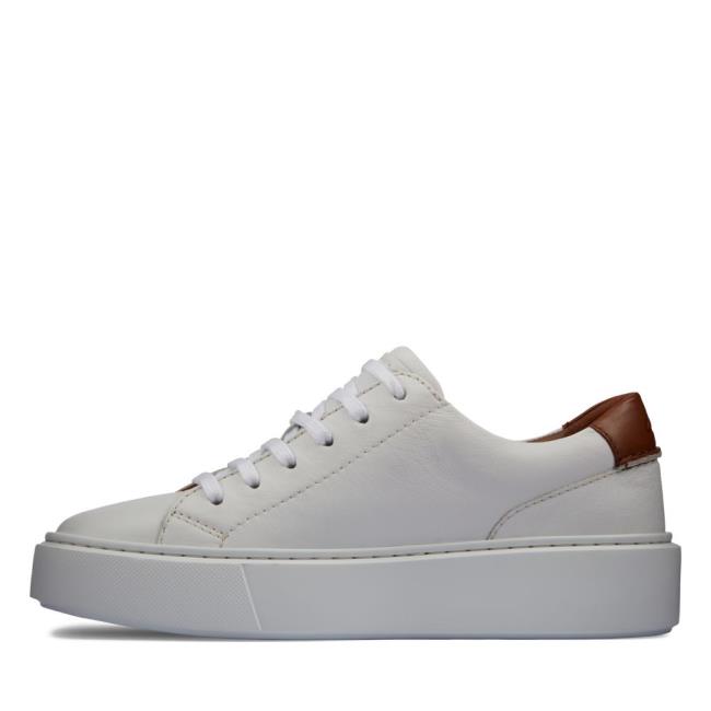 Women's Clarks Hero Lite Lace Sneakers White | CLK635PVH