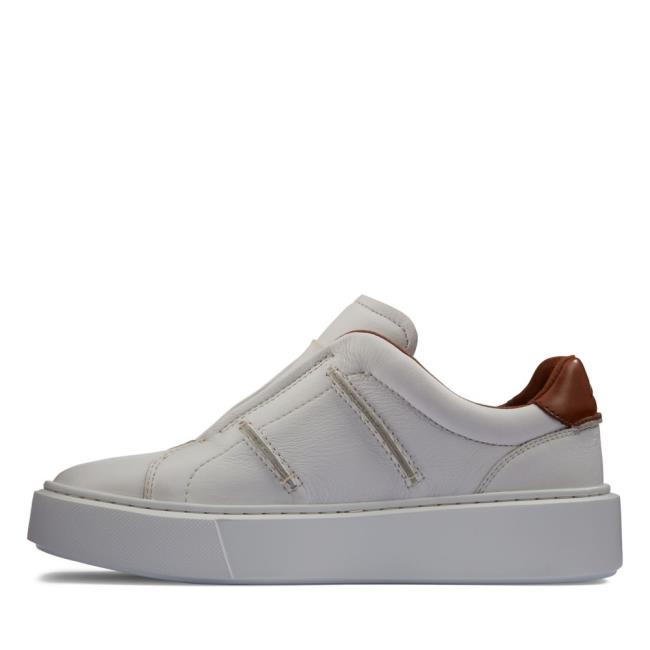 Women's Clarks Hero Lite Slip Sneakers White | CLK184WMC