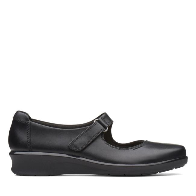 Women\'s Clarks Hope Henley Black Shoes Black | CLK743YCE