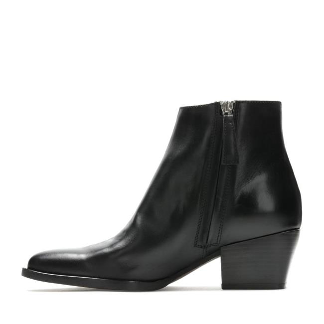 Women's Clarks Isabella2 Zip Heeled Boots Black | CLK341WIC