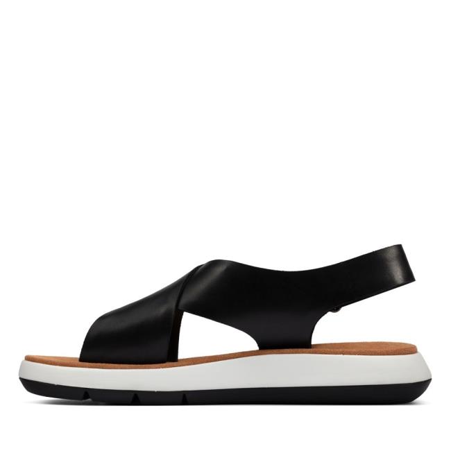 Women's Clarks Jemsa Cross Sandals Black | CLK743INE