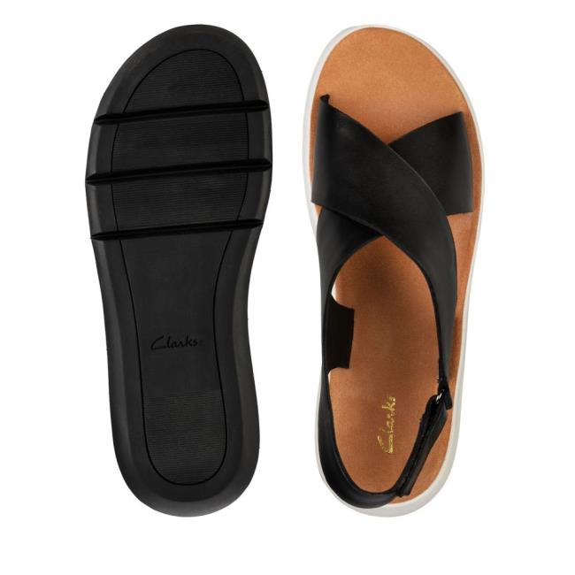 Women's Clarks Jemsa Cross Sandals Black | CLK743INE