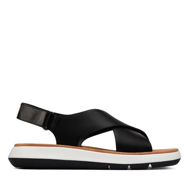 Women\'s Clarks Jemsa Cross Sandals Black | CLK743INE