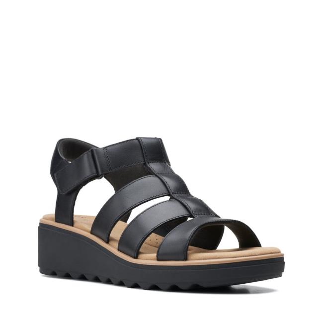 Women's Clarks Jillian Quartz Sandals Black | CLK732SXZ