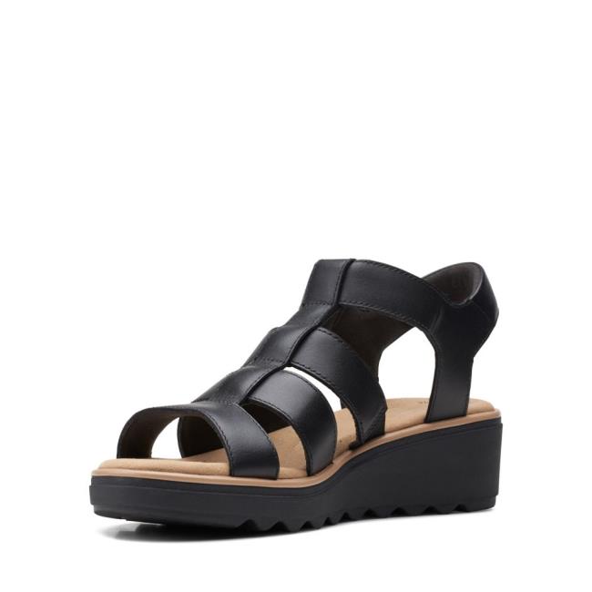 Women's Clarks Jillian Quartz Sandals Black | CLK732SXZ