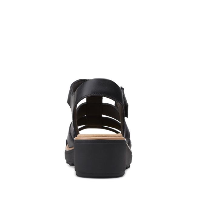 Women's Clarks Jillian Quartz Sandals Black | CLK732SXZ