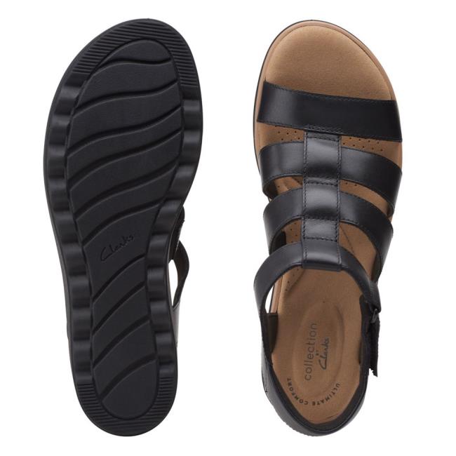 Women's Clarks Jillian Quartz Sandals Black | CLK732SXZ