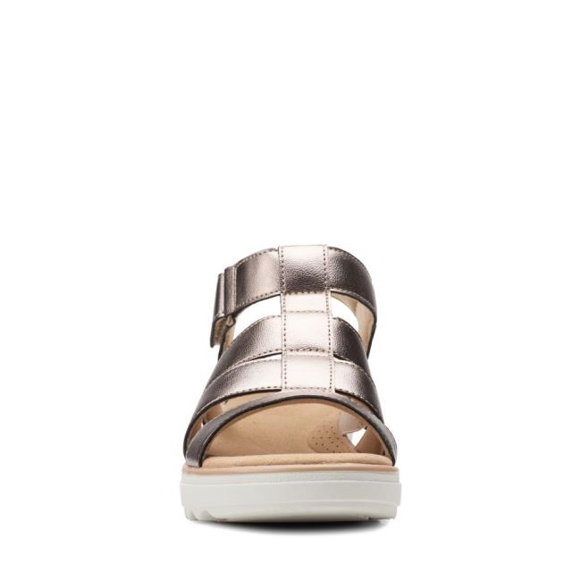 Women's Clarks Jillian Quartz Sandals Metal | CLK643LFR