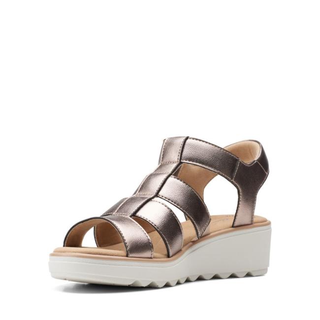 Women's Clarks Jillian Quartz Sandals Metal | CLK643LFR