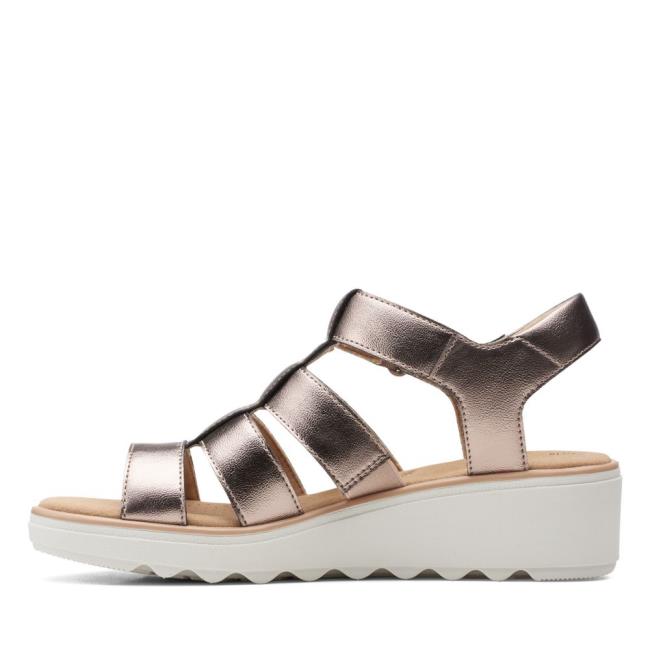 Women's Clarks Jillian Quartz Sandals Metal | CLK643LFR