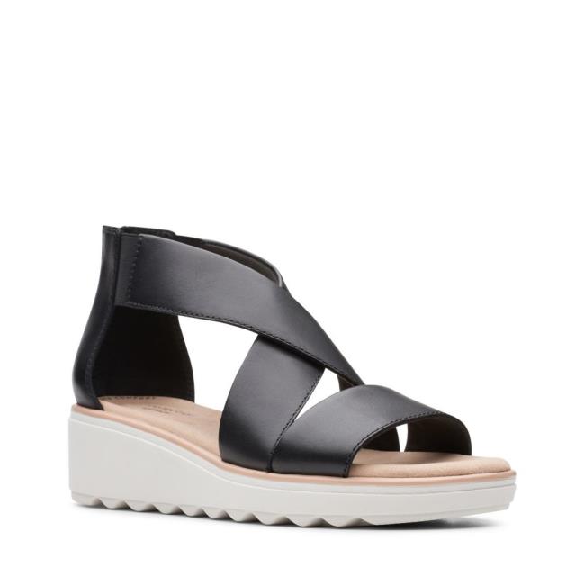 Women's Clarks Jillian Rise Sandals Black | CLK674LQD