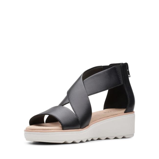 Women's Clarks Jillian Rise Sandals Black | CLK674LQD