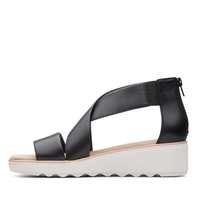 Women's Clarks Jillian Rise Sandals Black | CLK674LQD